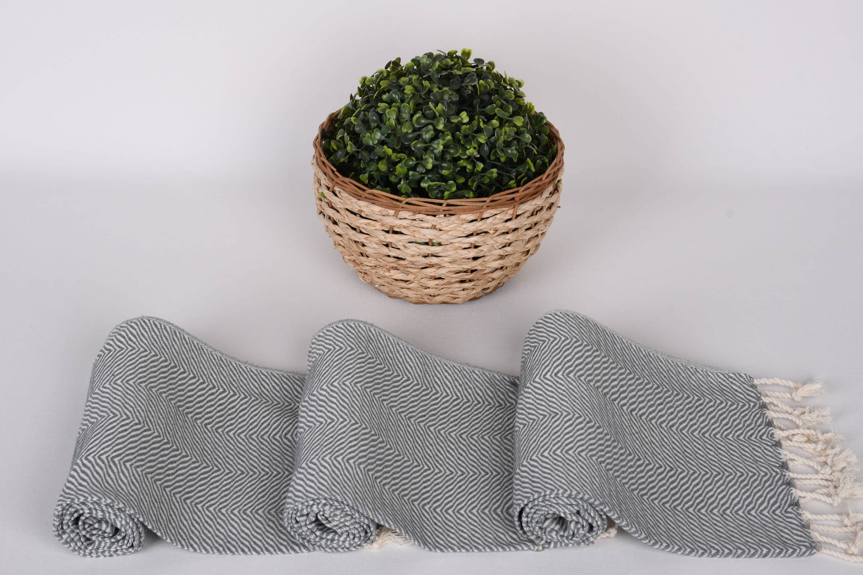Organic Turkish Towels - Wholesale Tea towel - Turkish Tea Towels, Elegant Dark Gray Napkin8