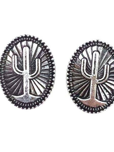 Western Etched Cactus Post Earring for wholesale by Snowing West