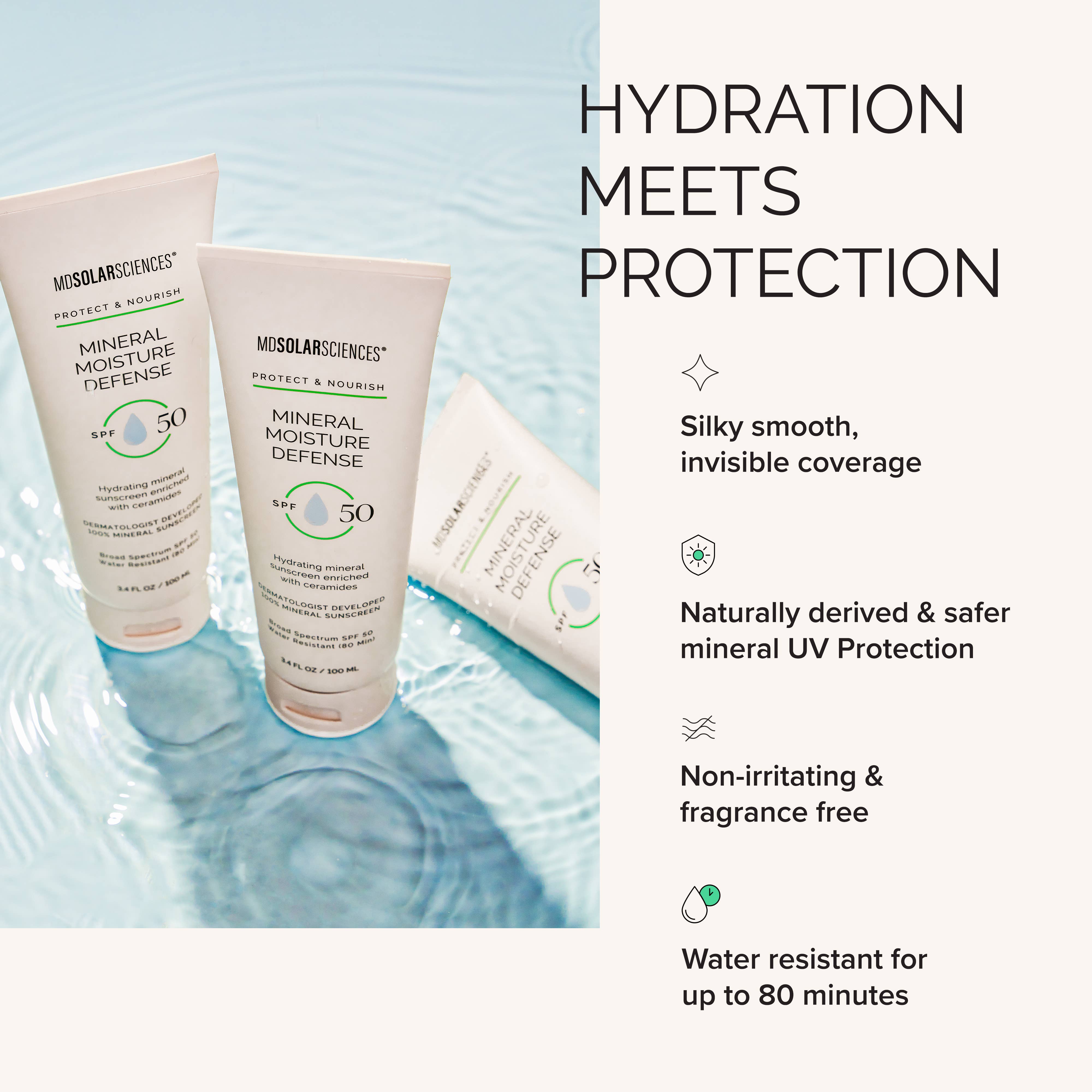 MDSolarSciences - Wholesale Sunscreen - Mineral Moisture Defense SPF 50 3.4 oz3