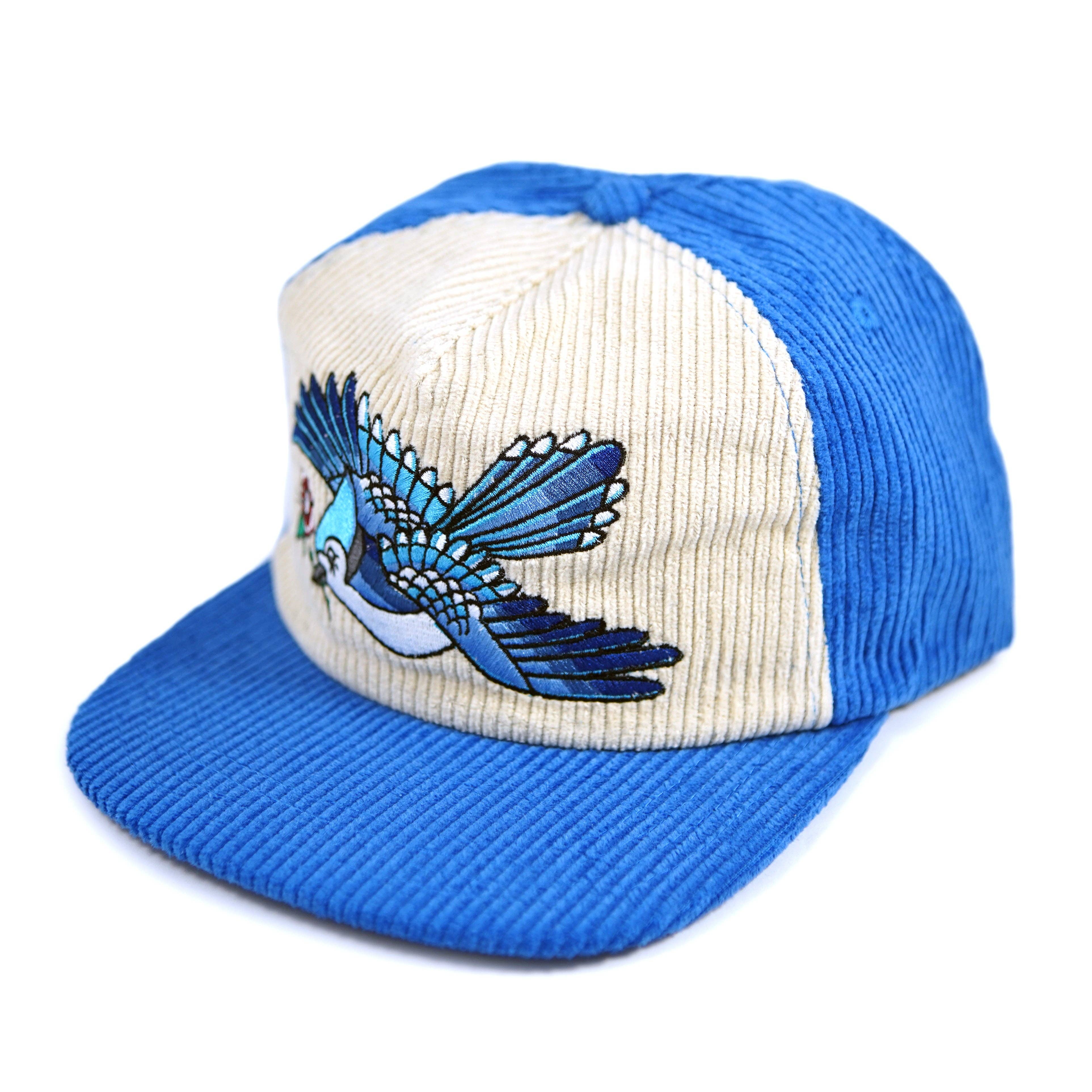 Stuntin Goods - Wholesale Flat Brim Cap - Unisex - Blue Jay Two-Tone Corduroy Hat4