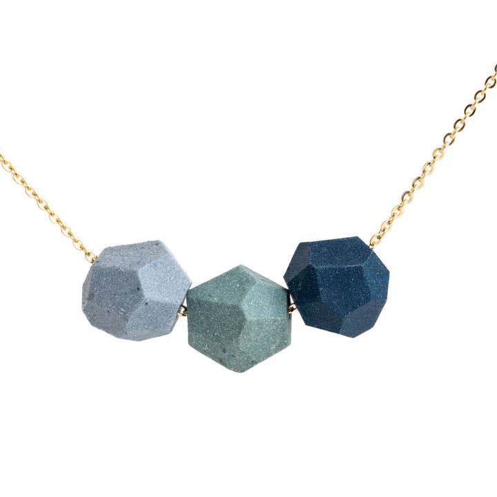 Jenna Vanden Brink Ceramics - Wholesale Pendant/Charm Necklace - Faceted Cluster Necklace (cool color-way)0