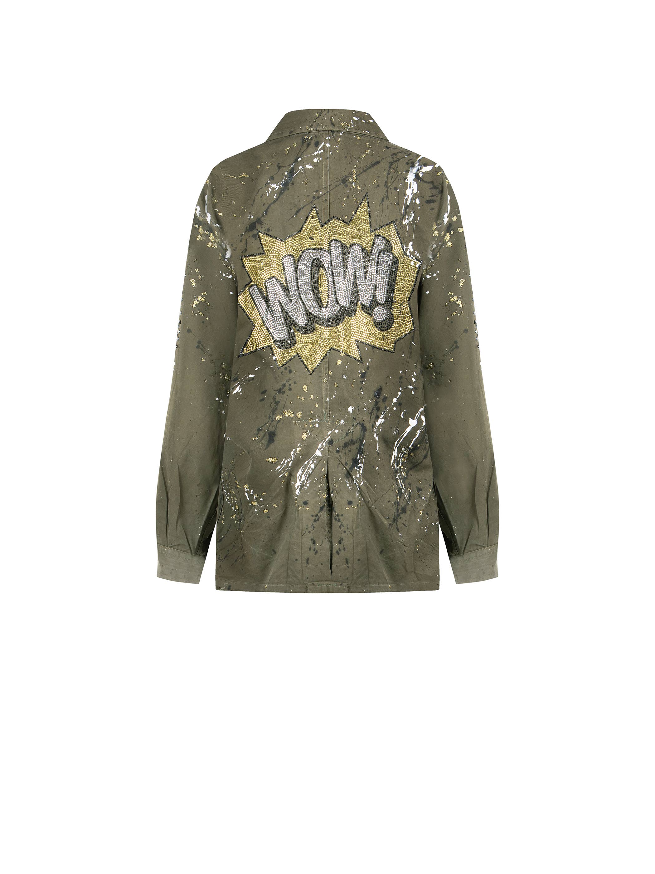 apiedinudinelparco - Wholesale Jacket - Women's - UP-CYCLED MILITARY JACKET GLITTER PATCH STREET ART LUX STYLE15
