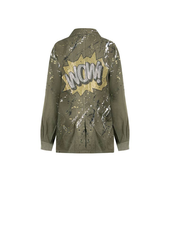 apiedinudinelparco - Wholesale Jacket - Women's - UP-CYCLED MILITARY JACKET GLITTER PATCH STREET ART LUX STYLE15
