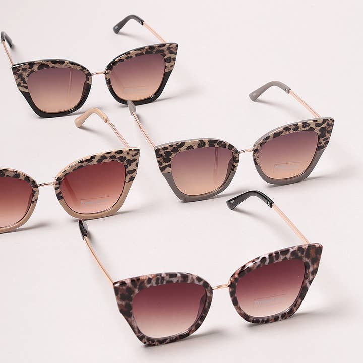 ASSORTED Leopard Print CatEye Sunglasses for wholesale on Faire