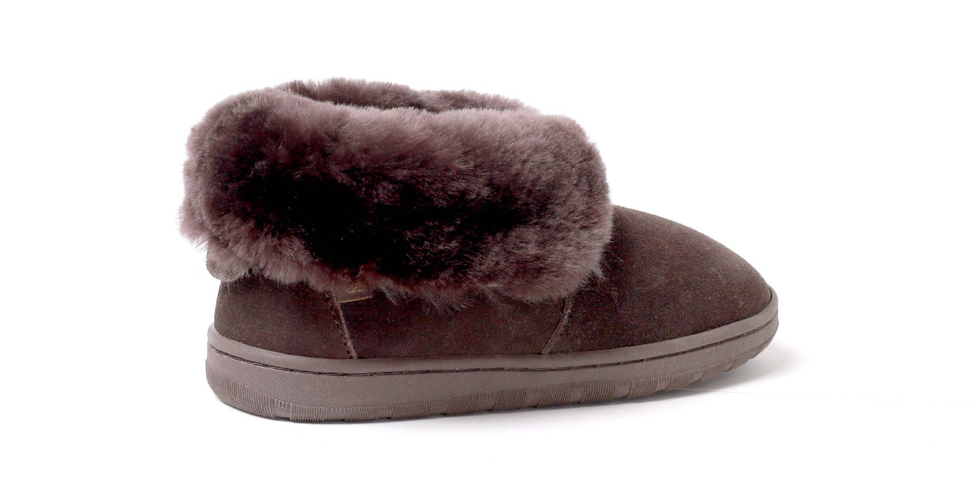 SuperLamb Footwear - Wholesale Booties - Women's - Original Fold Down Bootie Deluxe- Chocolate1