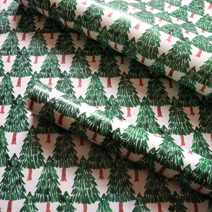 REGARO PAPIRO - Wholesale Flat Wrap - Large Size Fir Tree Holiday Wrapping Paper
