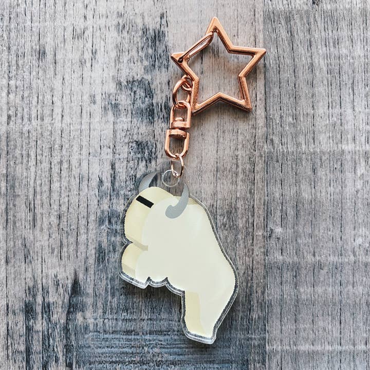 Flying Bison Whistle Acrylic Keychain for wholesale by Arianna Rose Art