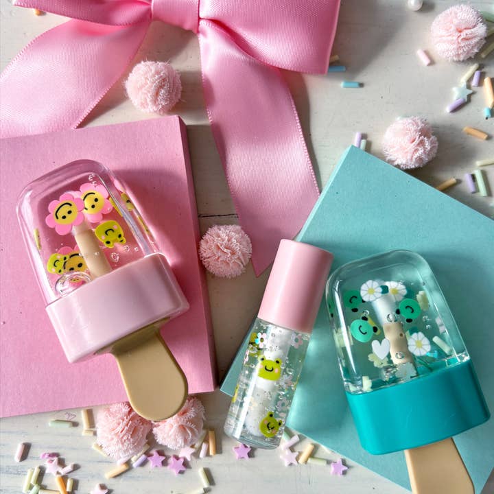 Live Sweet – wholesale Lip-gloss – Floral Frog Popsicle Lip Gloss1