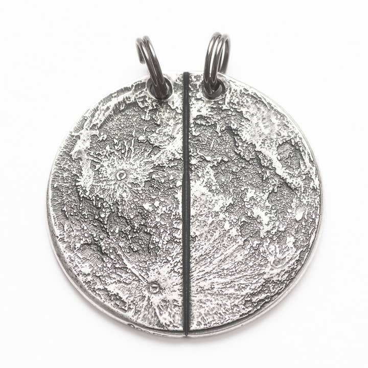 Half Moon Breakable Silver Necklace or Keychain for wholesale by Shire Post Mint