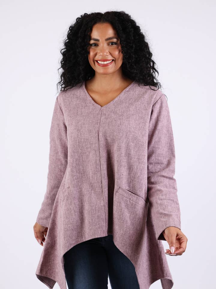 Lavender Cotton Tunic Top for wholesale by Sacred Threads