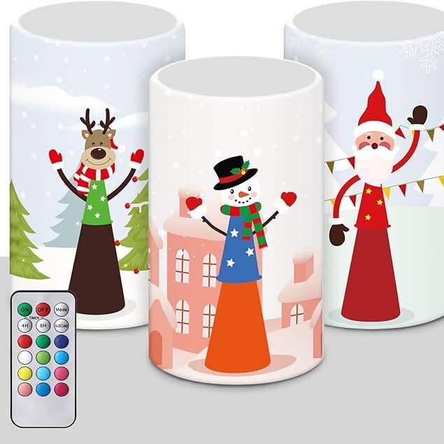 5" x 3" Christmas LED Candle with Remote for wholesale by Crover