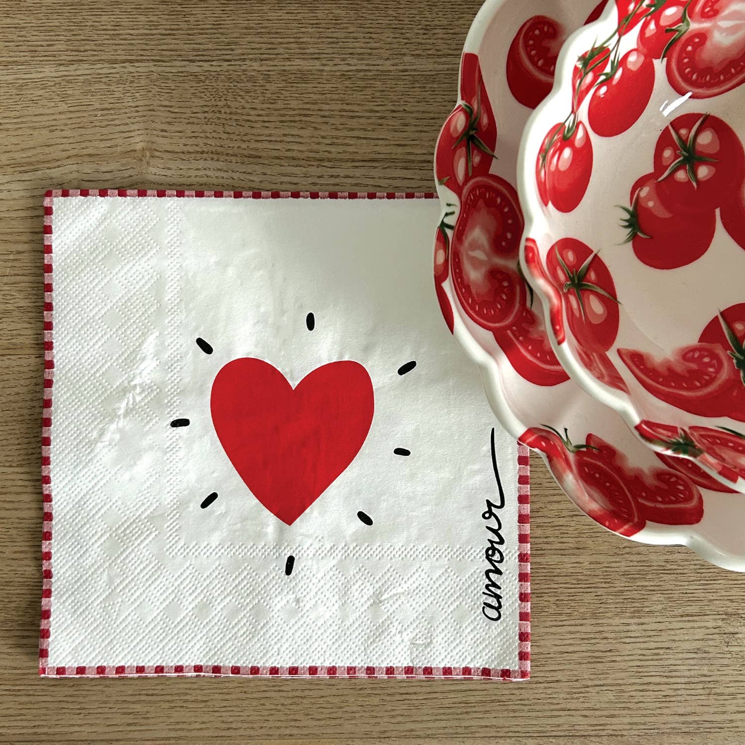 Opjet Paris - Wholesale Disposable Napkin - Red heart paper napkin x201