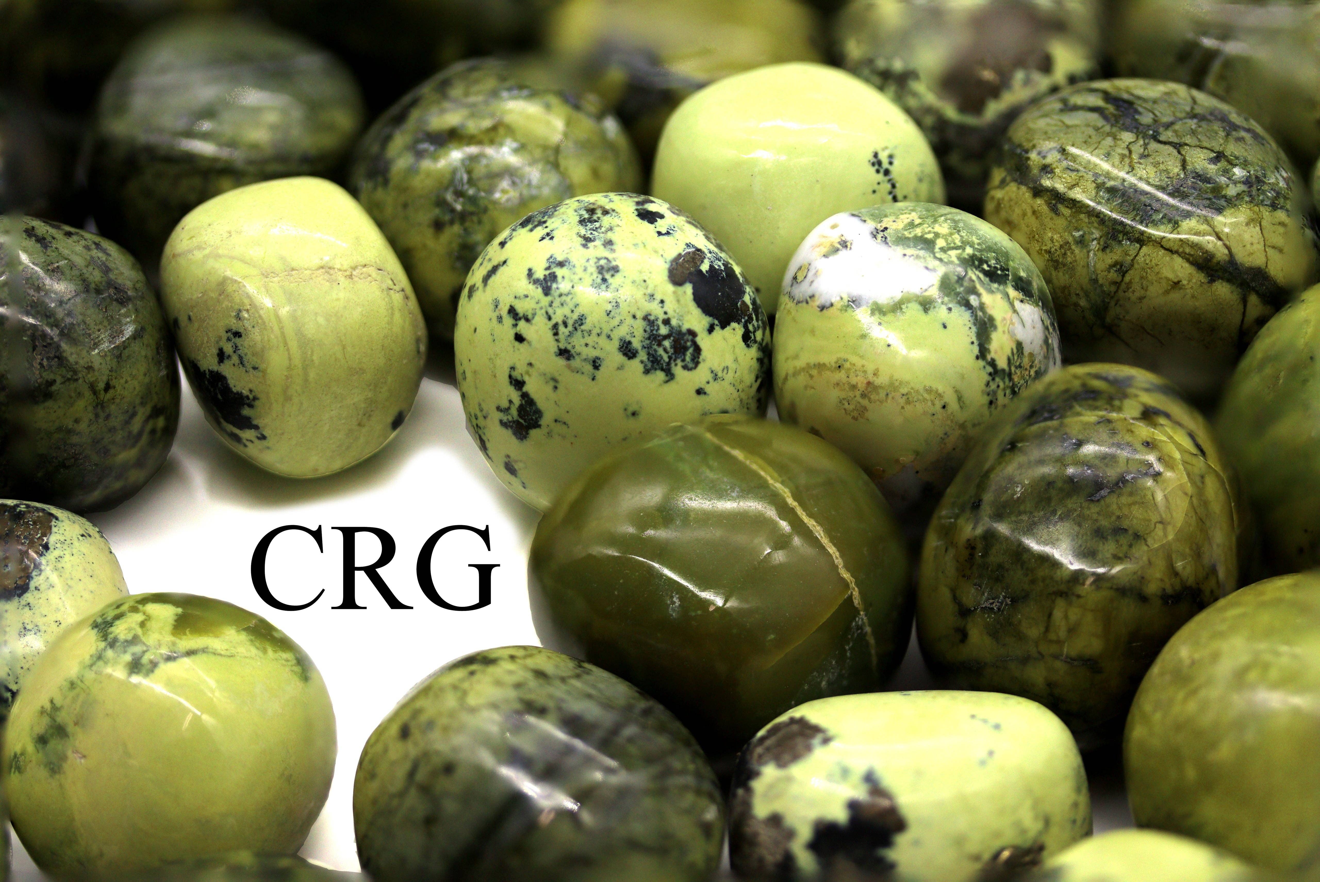 Crystal River Gems LLC - Wholesale Spiritual Stone/Crystal - 1 Piece - Peru Green Serpentine Tumbled / 25-35 MM AVG1