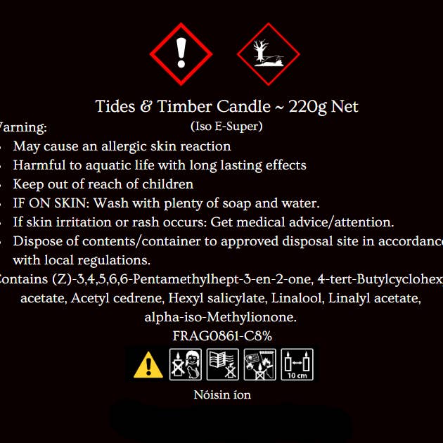 Nóisin íon - Wholesale Jar/Filled Candle - Tides and Timber2