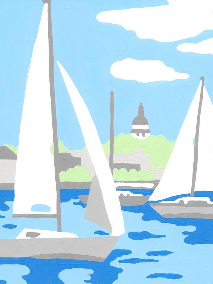 Sail Boats - 7 Color Paint by Number Kit for wholesale by Wehgo