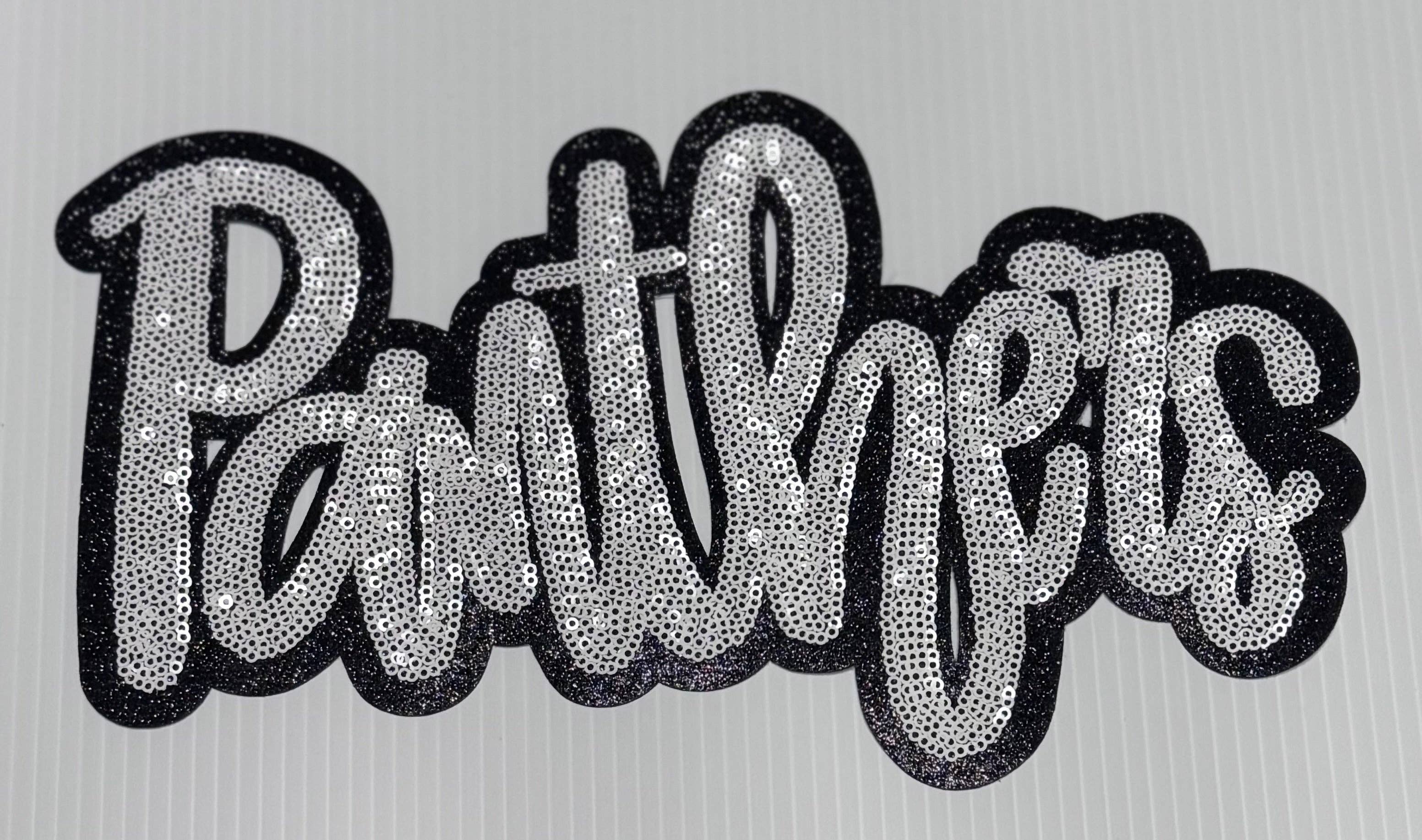 sequinandstiches - Wholesale Patch - Panthers  Patch, Sequin Patch, Football Patch, Panthers Game Day Sequin Patch,  DIY, Iron on Patch, Black glitter backing8