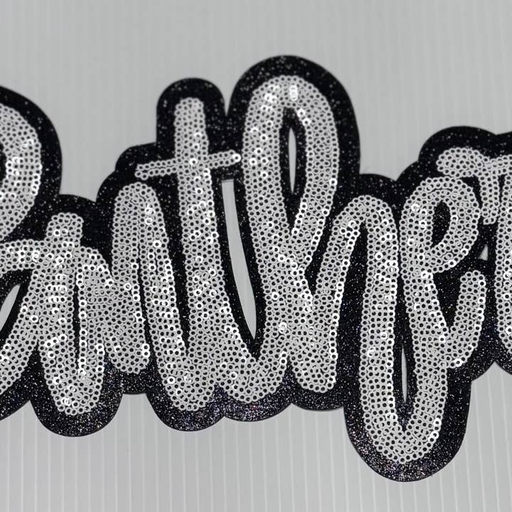 sequinandstiches - Wholesale Patch - Panthers Patch, Sequin Patch, Football Patch, Panthers Game Day Sequin Patch, DIY, Iron on Patch, Black glitter backing8