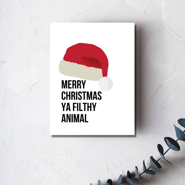 Filthy Animal Christmas Greeting Card for wholesale by Urban Belle Designs