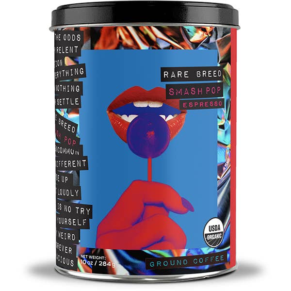 Smash Pop Organic Ground Coffee for wholesale by Rare Breed Coffee