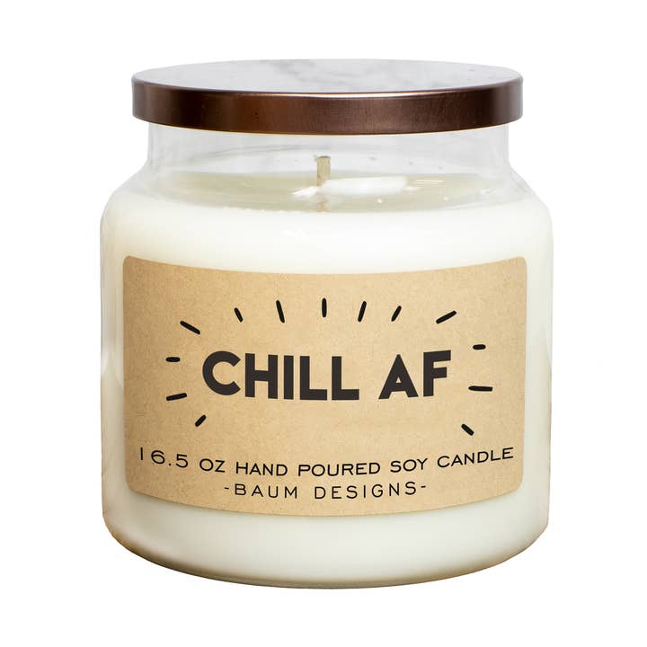 Chill AF Soy Candle - 16.5oz for wholesale by Baum Designs LLC