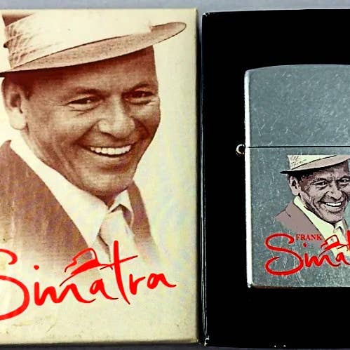 Lighter King - Wholesale Lighter - Sharp Rare Retired Frank Sinatra In Fedora Zippo Lighter