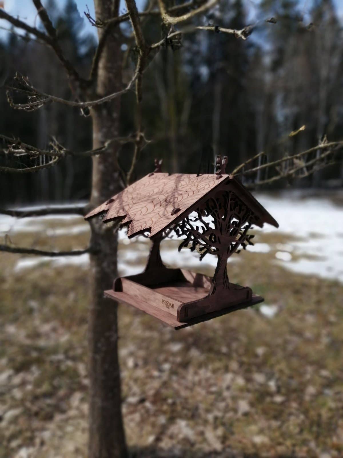 PromiDesign - Wholesale Bird Feeder - Wooden bird feeder "Oak Tree"11