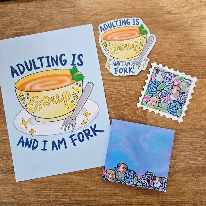 Jem and Cozy - Wholesale Sticker - Guinea Pig Garden Stamp Acrylic Vinyl Sticker1