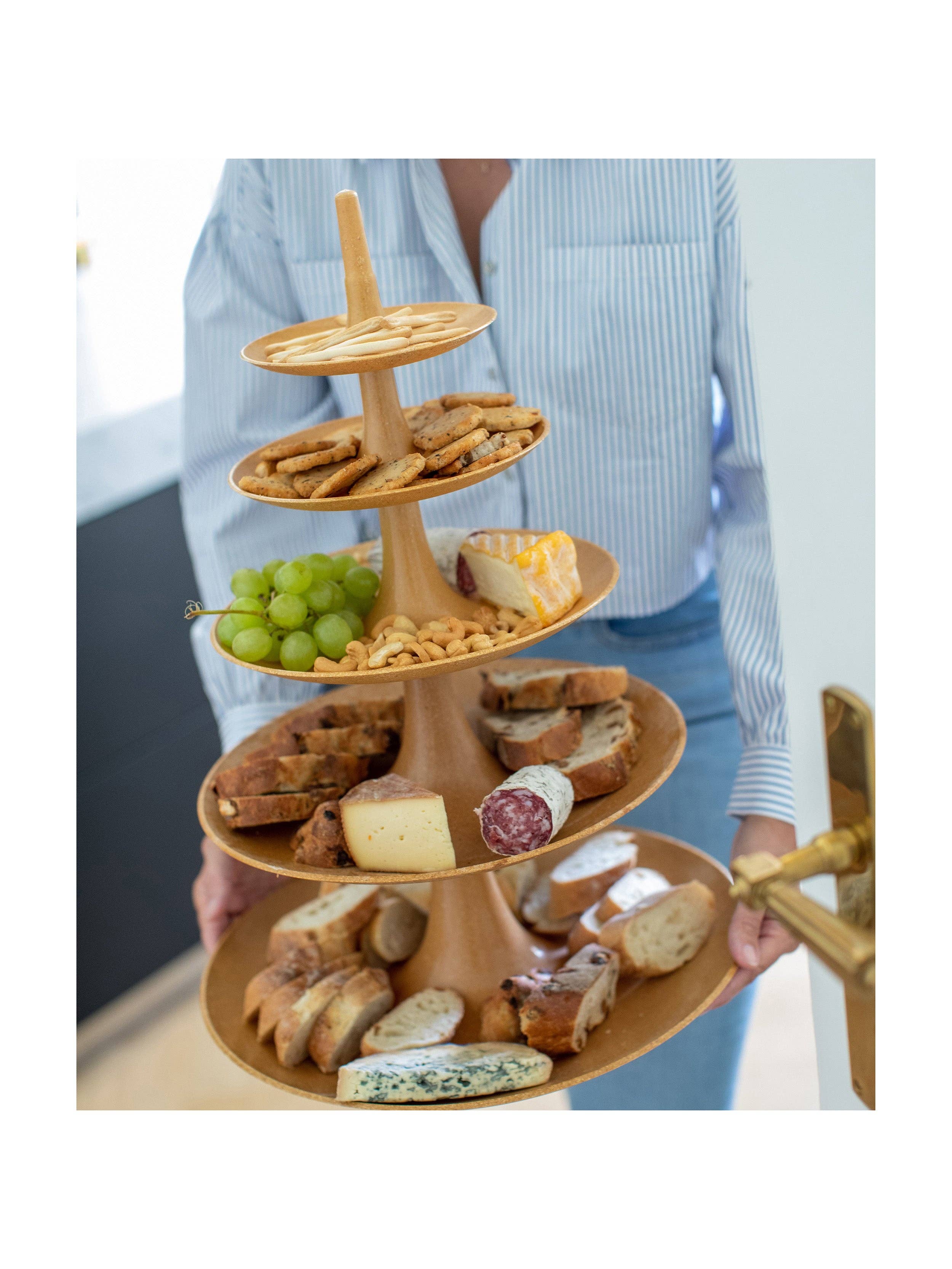 Nature wood BABELL BIG tiered stand for wholesale on Faire1