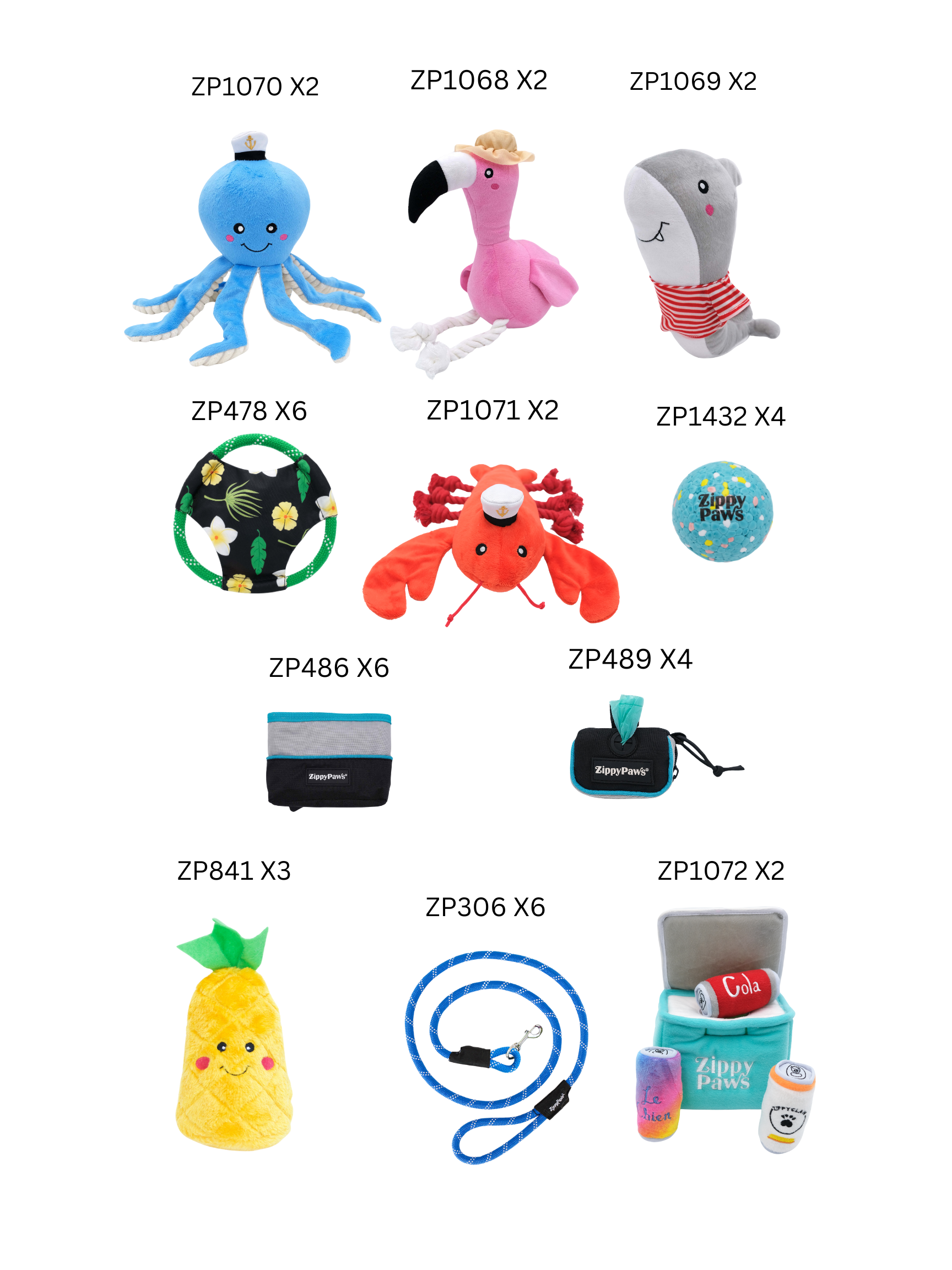 ZippyPaws - Wholesale Pet Plush Toy - Dog - Summer Display - Dog Toys and Gear12