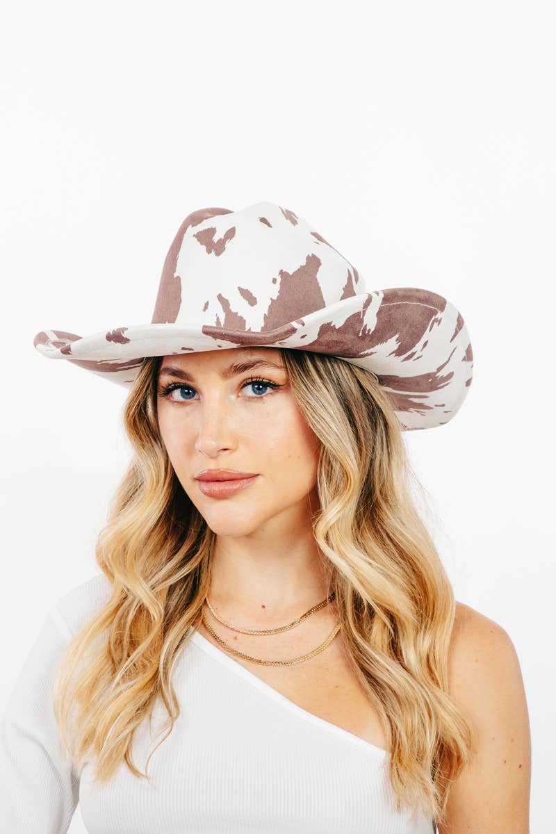 Collections by Fame Accessories – wholesale Cowboy Hat – Women’s – Cow Print Cowboy Hat2