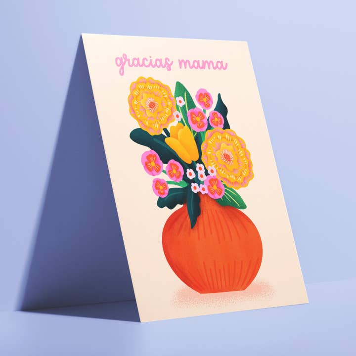 Ana Peake - Wholesale Mother's Day Card - Gracias Mama Floral Spanish Mother's Day Greeting Card