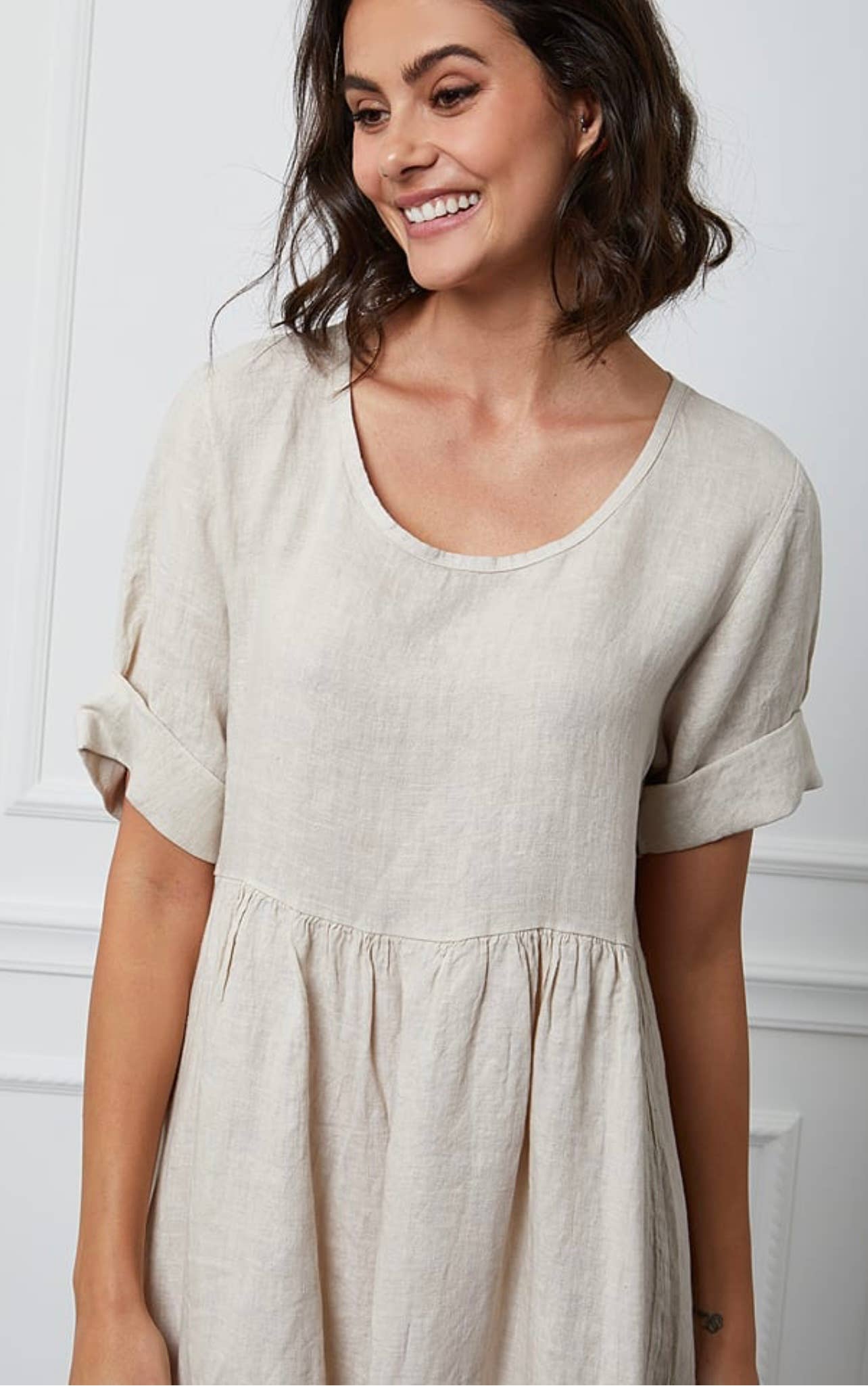 LÉA & LUC - Wholesale Dress - Women's - Long dress in 100% linen REF.714861