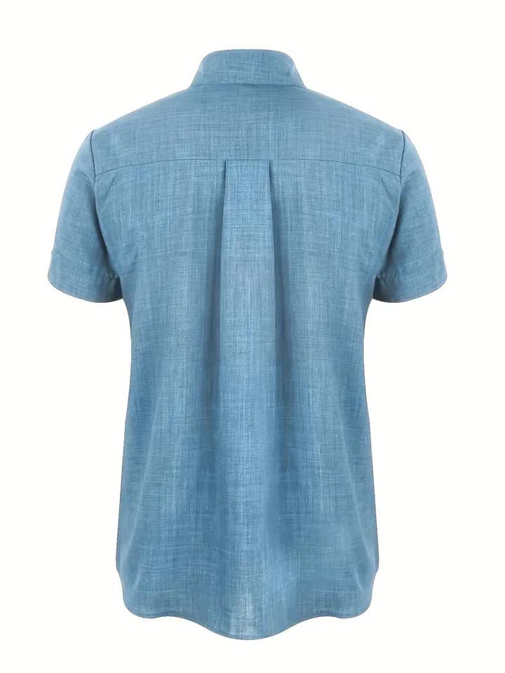 Lucky Avocado - Wholesale Button Down Shirt - Men's - Classic Solid Color Men's Casual Short Sleeve Shirt
