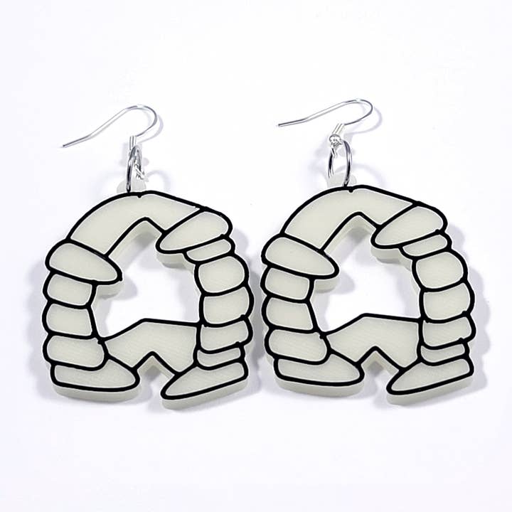 Printy Vibes - Wholesale Hangende/ronde oorbellen - Vampire Teeth Halloween Spooky Statement Oorbellen 3D geprint2