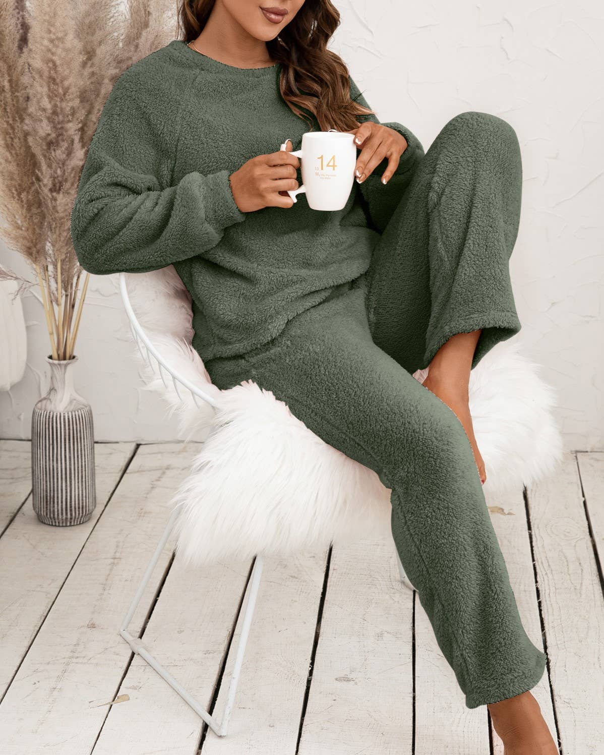 HIDDENBRAND - Wholesale Lounge Set - Women's - Loungewear Double-Sided Plush Two-Piece Set20