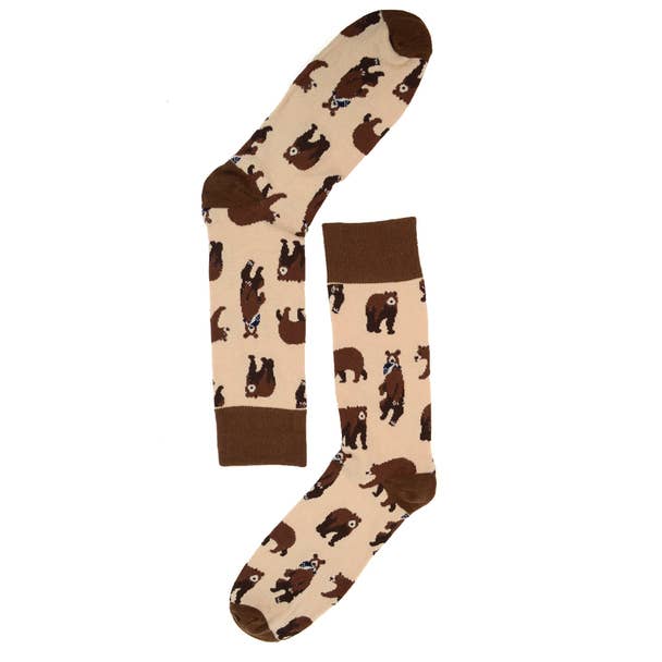 Selini New York - Wholesale Socks - Men's - Men's Brown Bear Novelty Socks2