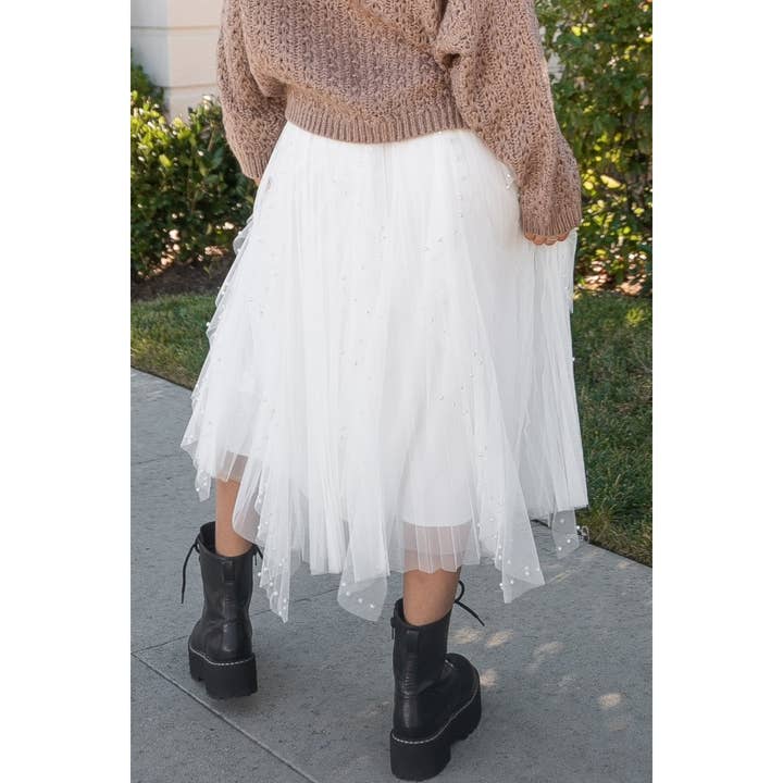 Verte – wholesale Skirt – Women’s – TULLE SKIRT WITH PEARL DETAIL_78S102010