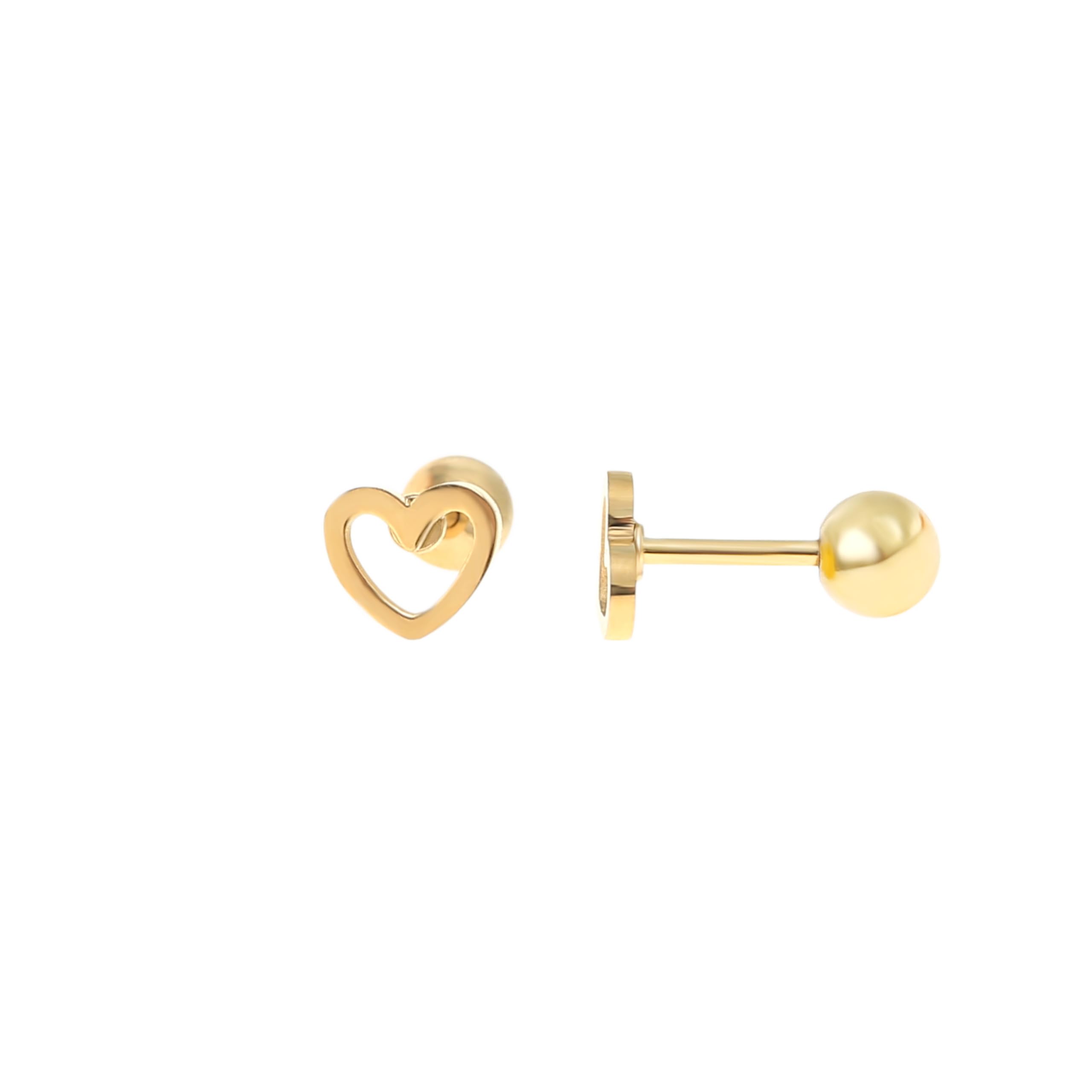 Made By Nami - Wholesale Knopjes/oorstekers - Hartvormige studs van goudkleurig roestvrij staal4