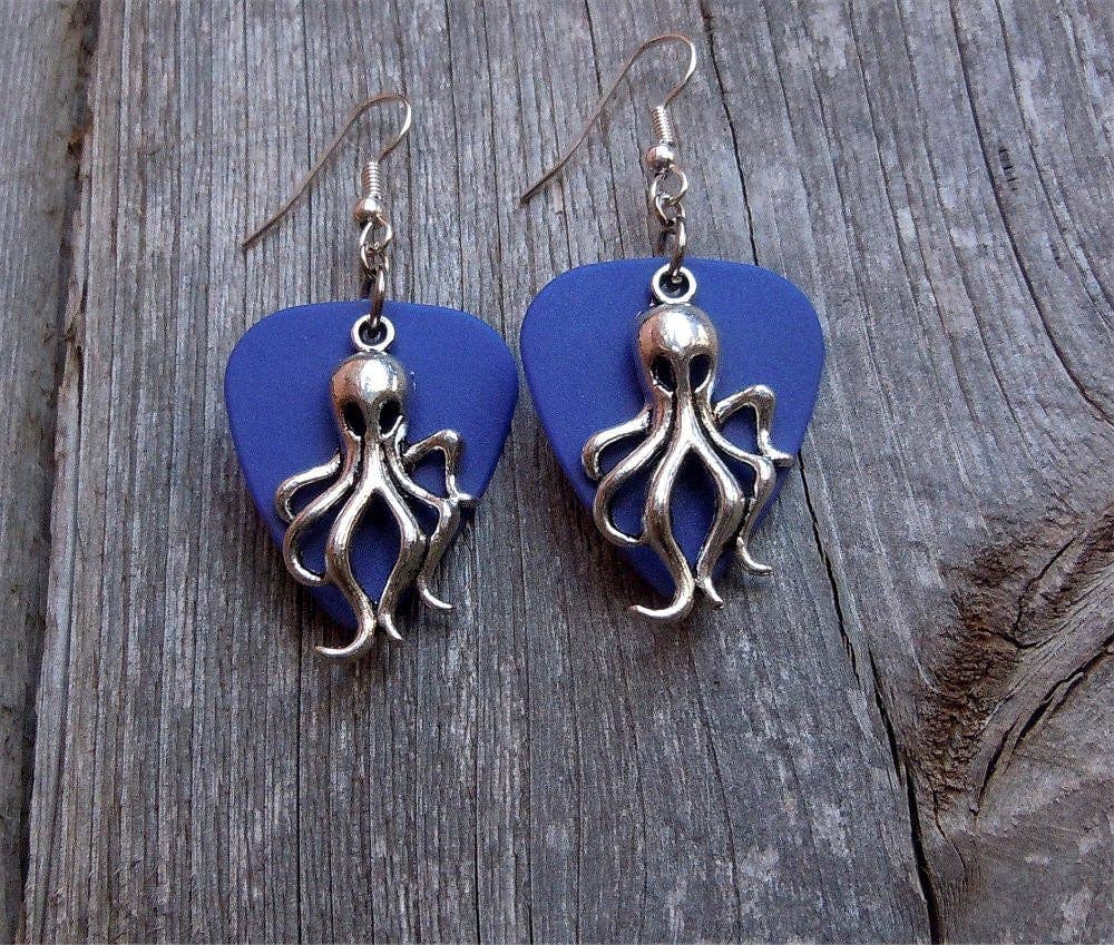 Simply Raevyn - Wholesale Dangle Earrings - Octopus Charm Guitar Pick Earrings27