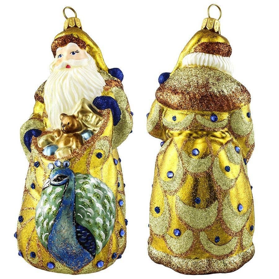 Joy To The World Collectibles - Wholesale Ornament - Golden Peacock Jeweled Santa0
