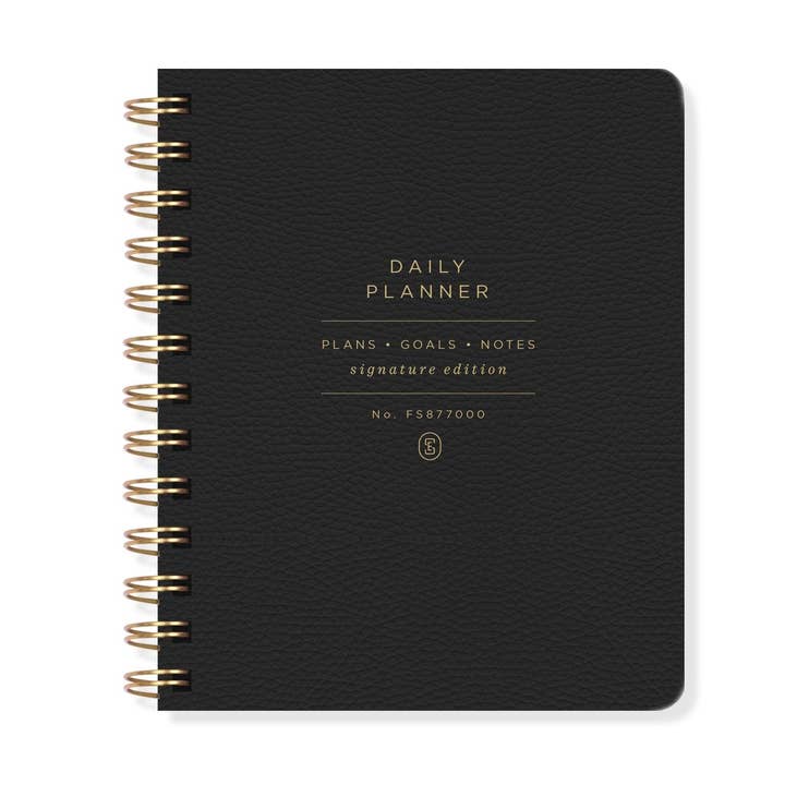 Se Standard Black Daily Non-dated Planner for wholesale by Fringe Studio