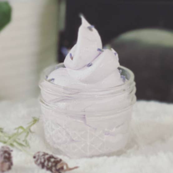 Black Amber & Lavender Whipped Bath Butter for wholesale by Lavender & Lace Candle Co