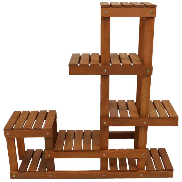 Sunnydaze Decor - Wholesale Plant Pot Stand - Meranti Wood Multi-Shelf Plant Stand - 36 in