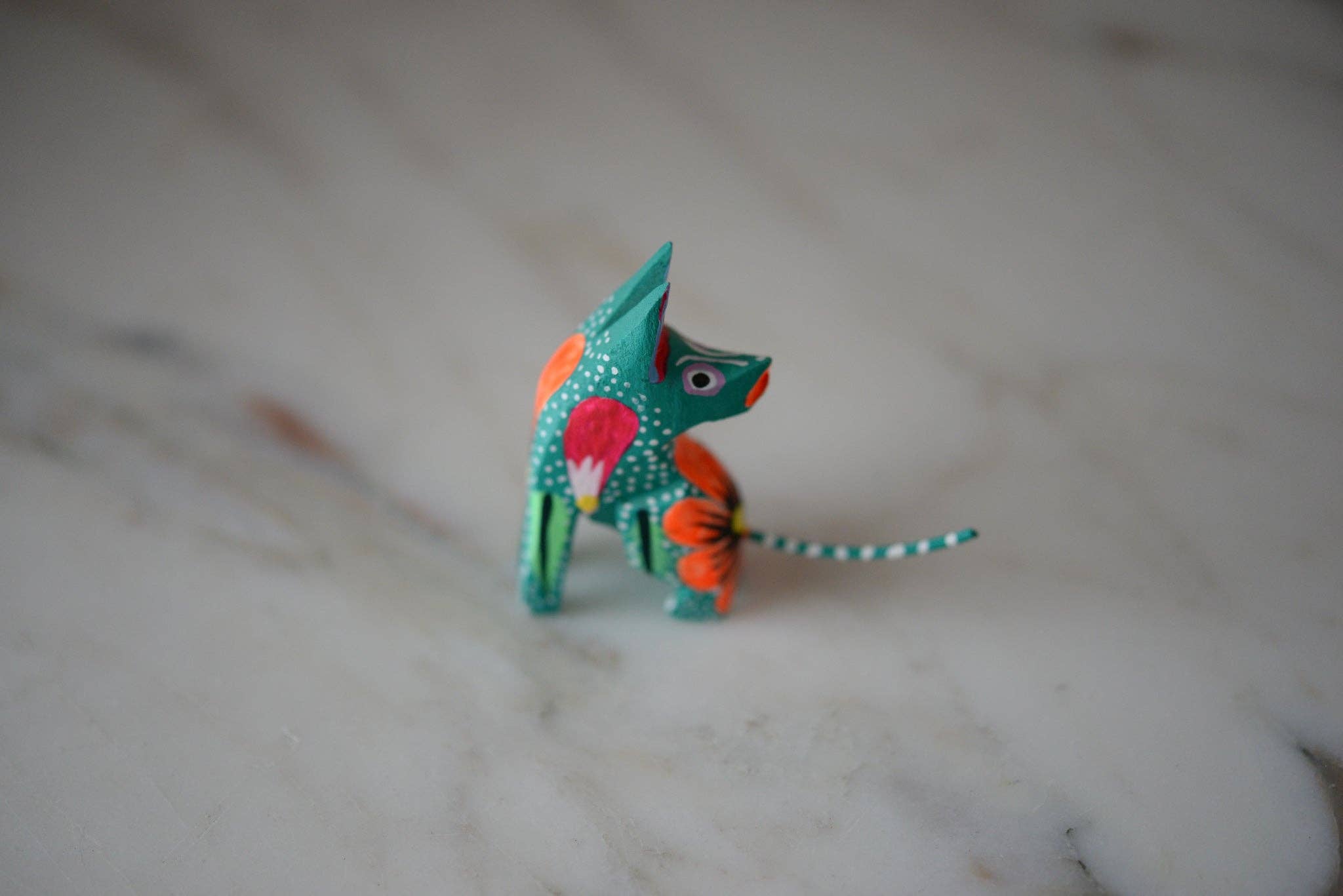 The Little Pueblo - Wholesale Decorative Figurine - Oaxacan Alebrije Coyote Mini Wood Carving Mexican Hand Painted27