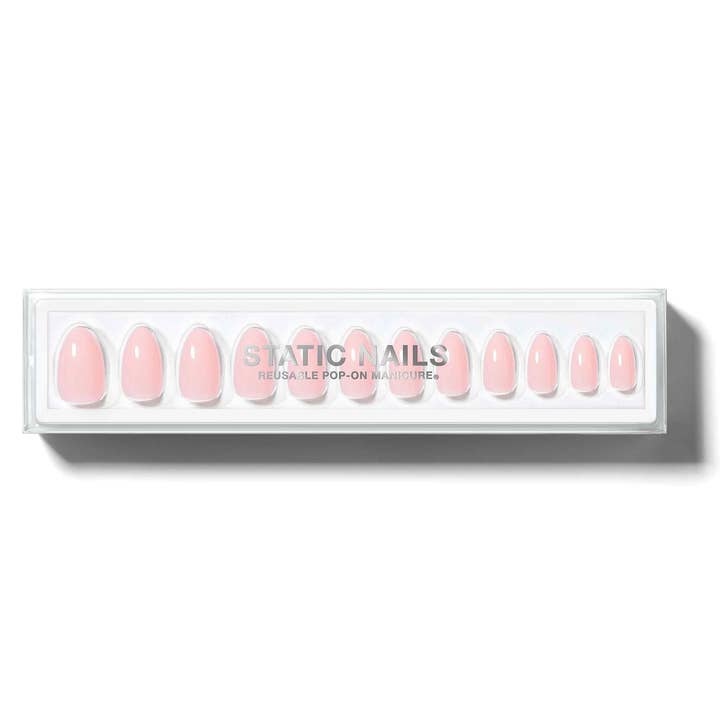 Static Nails - Wholesale Press-On/Fake Nails - DELICATE PINK SHORT ALMOND