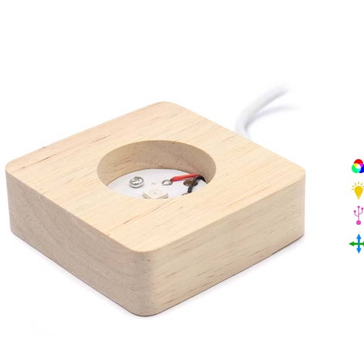 Base Mad Lys LED RGB USB 6x6x1,8cm (3stk) for engroshandel hos Esoterica Arte