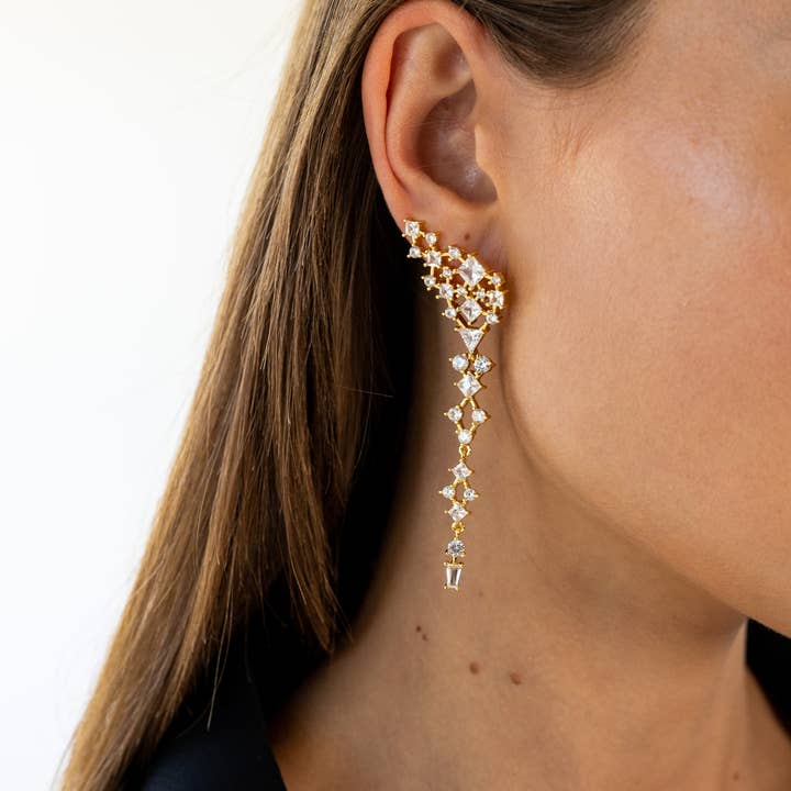 Sahira Jewelry Design - Wholesale Dangle Earrings - Scarlett CZ Drop Earring