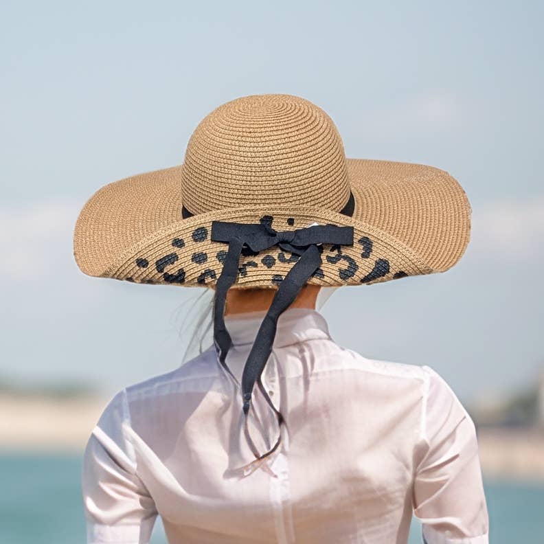 Black Ginger - Vendita all'ingrosso Cappello di paglia - Donna - Cappello Pieghevole con Stampa Animale (57 cm) - Naturale Scuro1