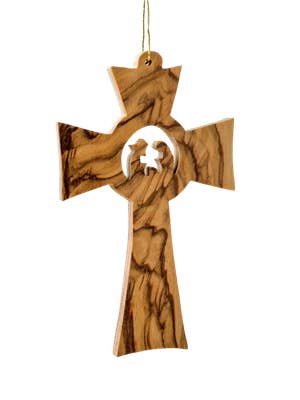 Cross with Holy Family - 3.5" for wholesale by Earthwood