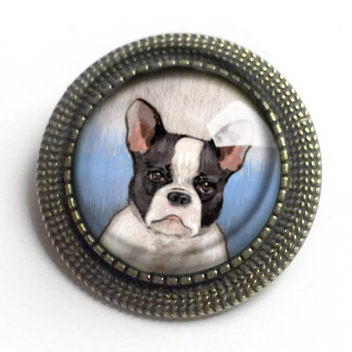 Best Friends French Bulldog Brooch for wholesale by The Divine Iguana